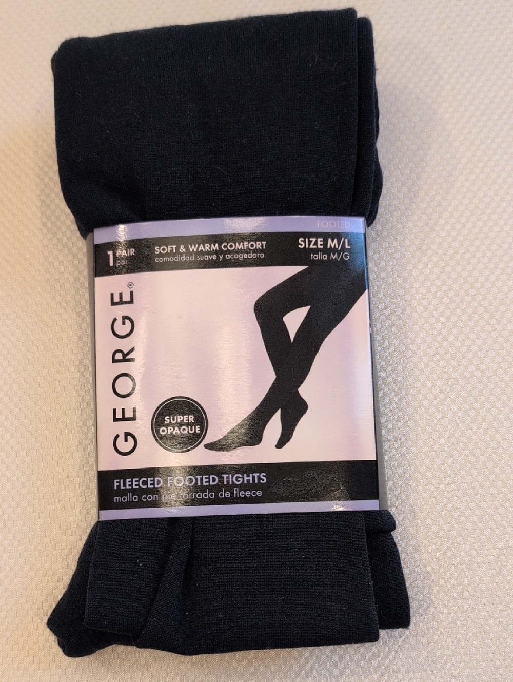 George Women's Navy Fleeced Footed Tights